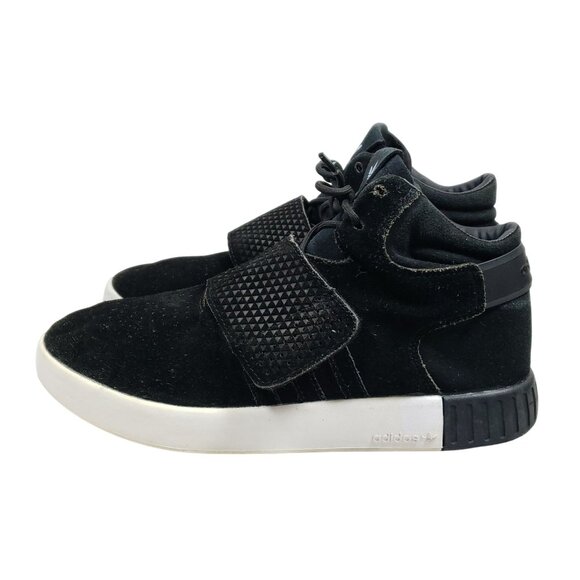 Adidas Men's Size 11 Tubular Strap Black Suede Leather Mid Top - Picture 5 of 9